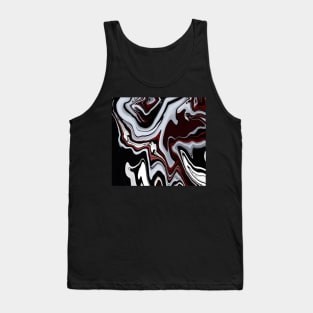 Marble black and dark Red Tank Top